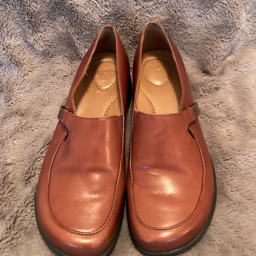 Dansko Women Darcy Shoe Size 41 10.5 Brown Leather Chunky Thick Sole Brazil - Picture 2 of 7